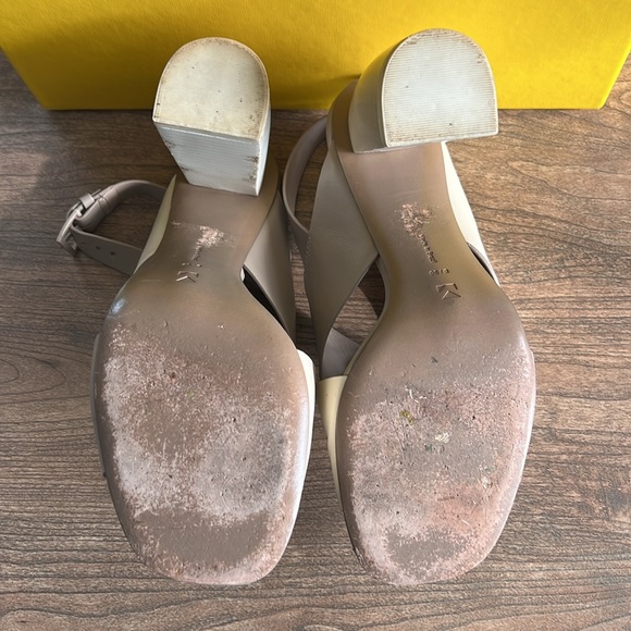 Mercedes Castillo healed dress sandals in sandstone/ivory smooth calf size 8 - Picture 8 of 11